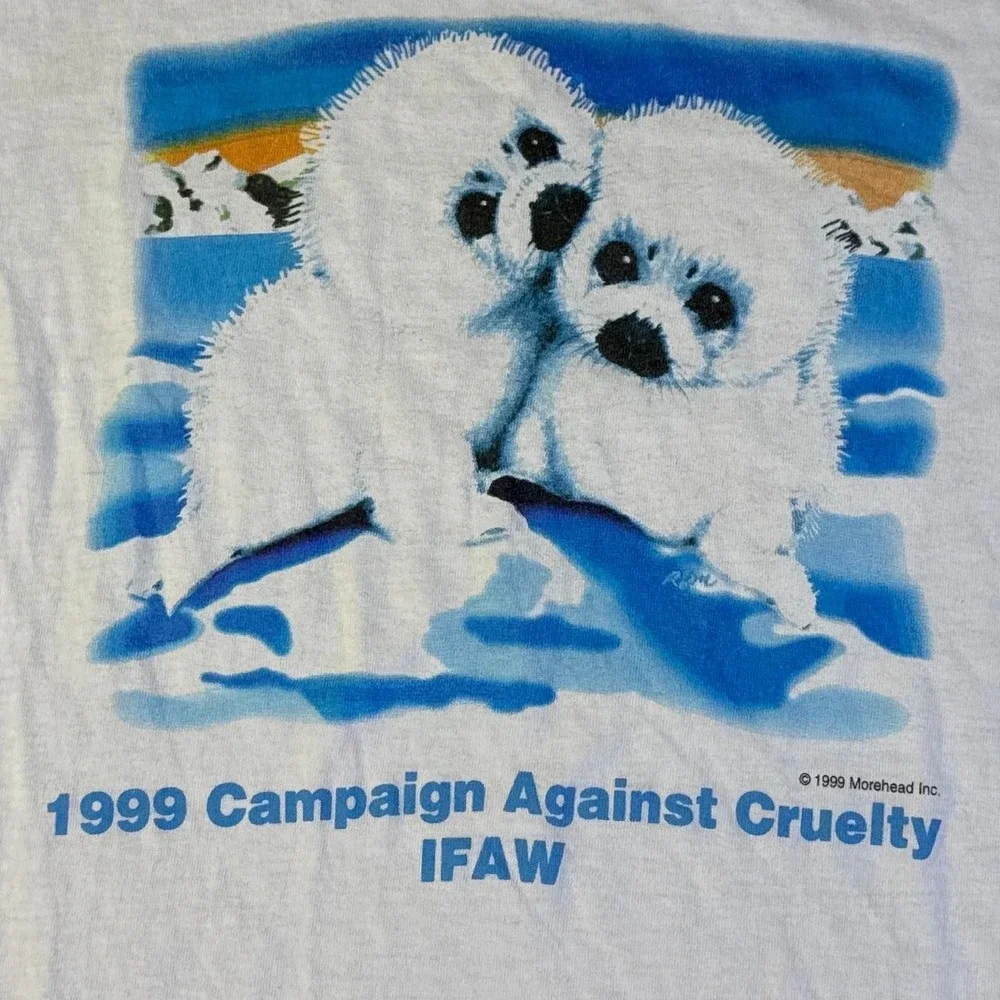 Vintage 1999 Short Hills IFAW Seal T-Shirt XL Single Stitch Anti Cruelty